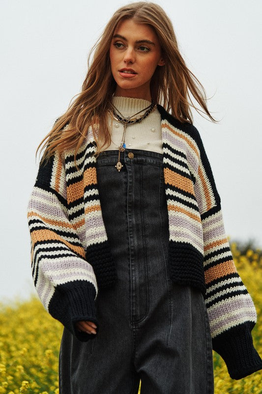 MULTI STRIPE CARDIGAN