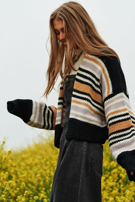 MULTI STRIPE CARDIGAN