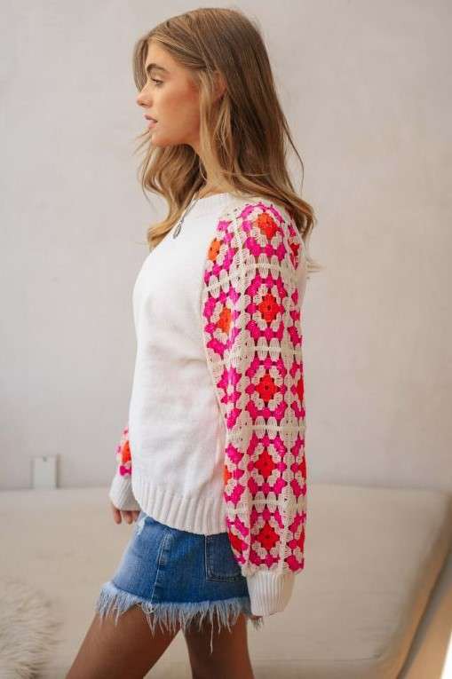 PINK CROCHET SLEEVE