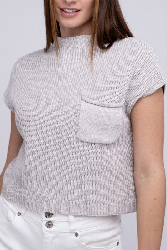 MOCK NECK SWEATER VEST