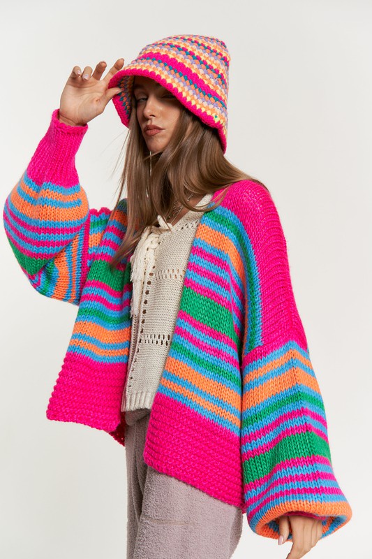 MULTI STRIPE CARDIGAN