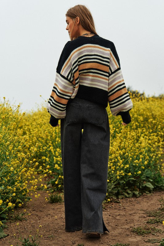 MULTI STRIPE CARDIGAN