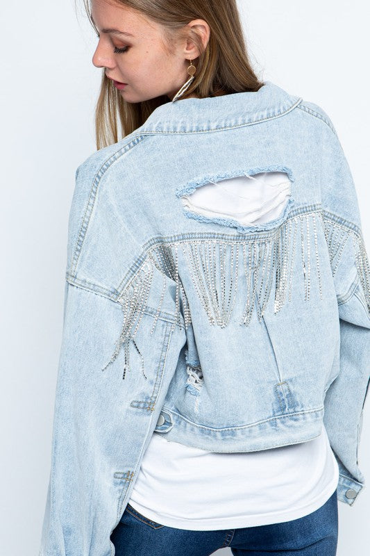 RHINESTONE DENIM JACKET