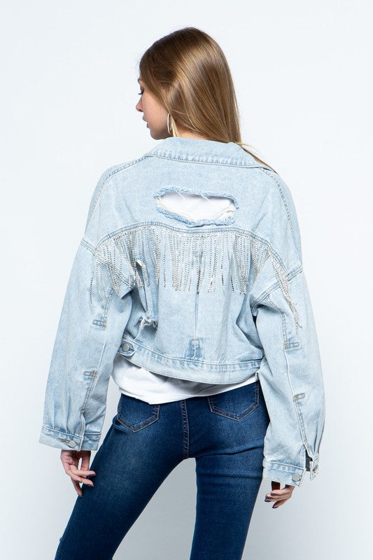 RHINESTONE DENIM JACKET