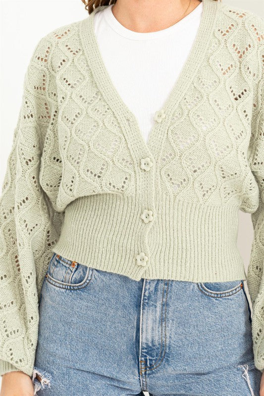 POINTELLE SWEATER CARDI