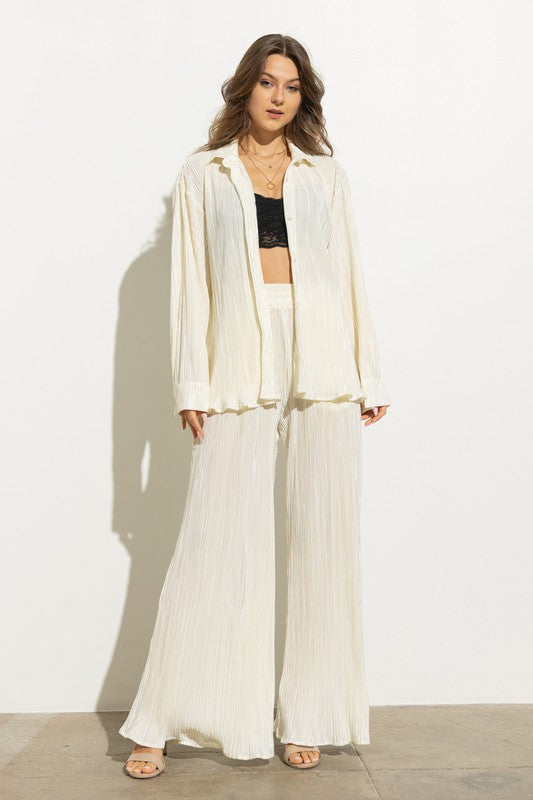 PLEATED SILKY SET