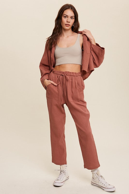 BUTTON DOWN PANTS SET