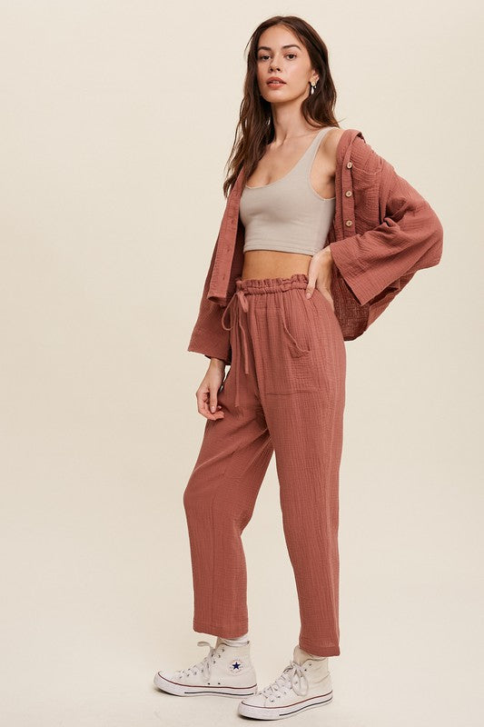 BUTTON DOWN PANTS SET