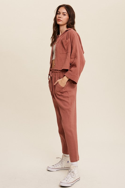 BUTTON DOWN PANTS SET