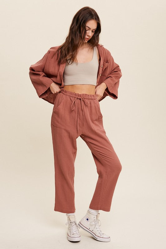 BUTTON DOWN PANTS SET