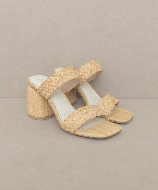 RAFFIA SANDAL HEEL