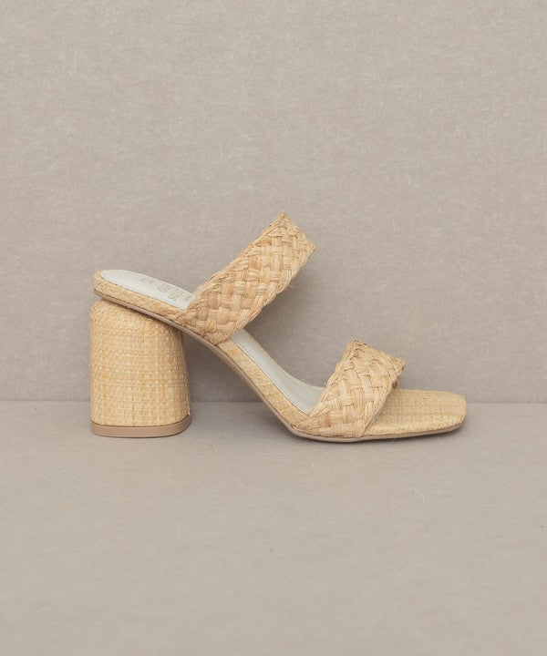 RAFFIA SANDAL HEEL