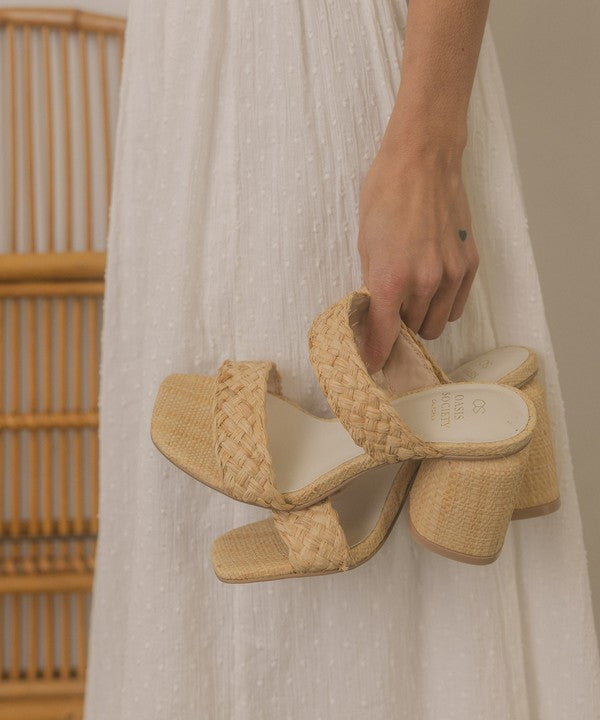 RAFFIA SANDAL HEEL