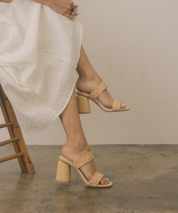 RAFFIA SANDAL HEEL