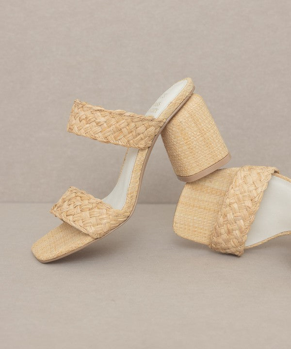 RAFFIA SANDAL HEEL