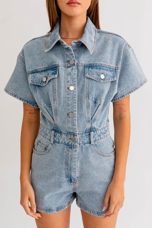 DENIM ROMPER