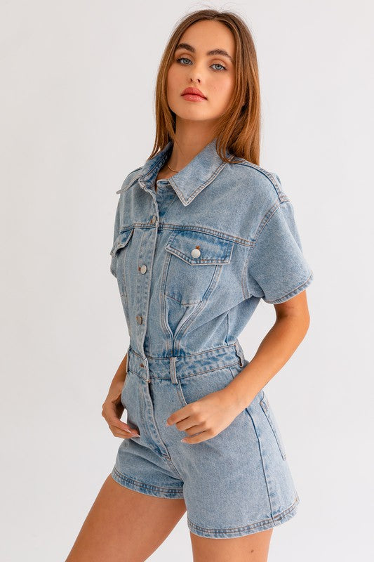 DENIM ROMPER