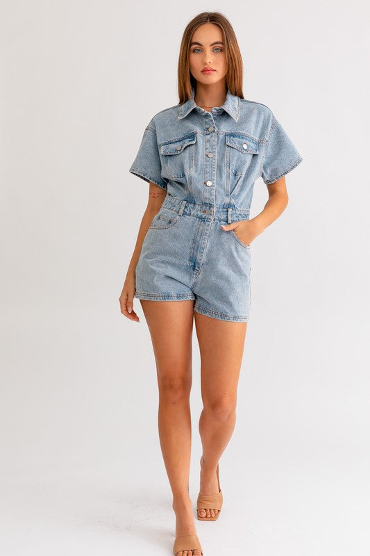 DENIM ROMPER