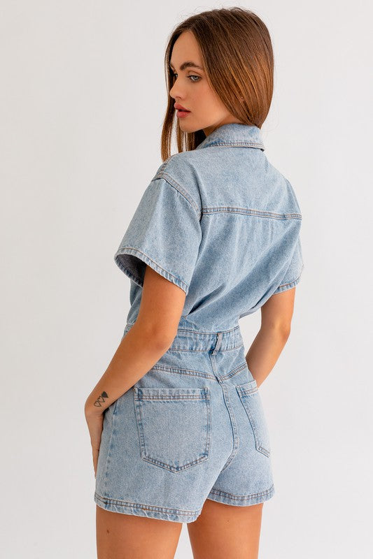 DENIM ROMPER