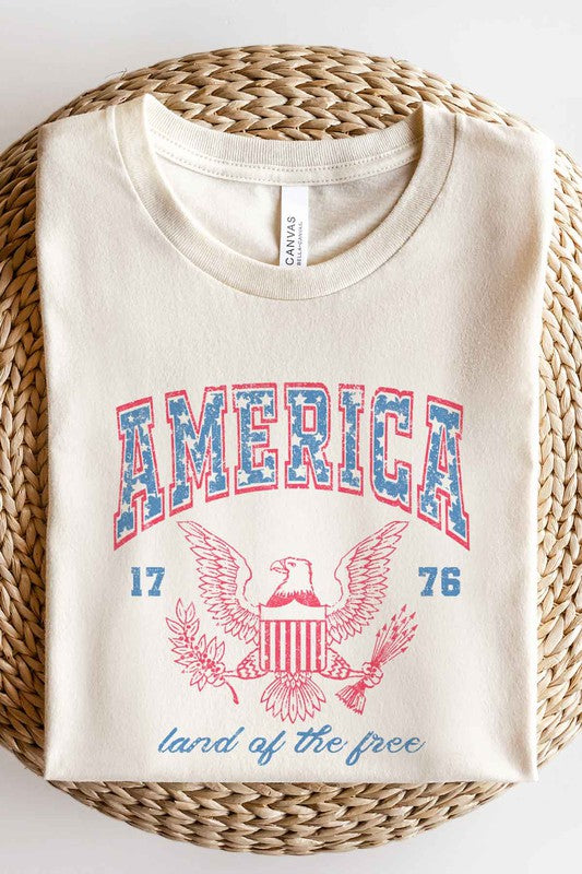 AMERICA LAND OF THE FREE OVERSIZED TEE / T-SHIRT