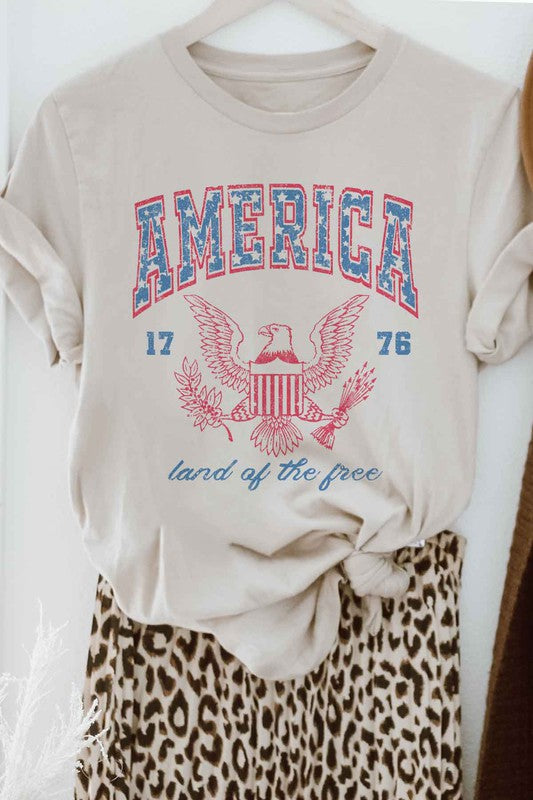 AMERICA LAND OF THE FREE OVERSIZED TEE / T-SHIRT