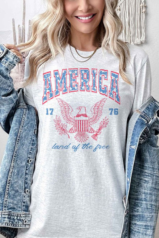 AMERICA LAND OF THE FREE OVERSIZED TEE / T-SHIRT