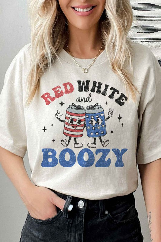 RED WHITE AND BOOZY GRAPHIC TEE / T-SHIRT