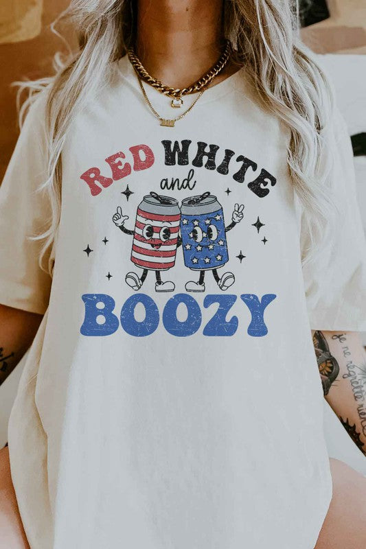 RED WHITE AND BOOZY GRAPHIC TEE / T-SHIRT