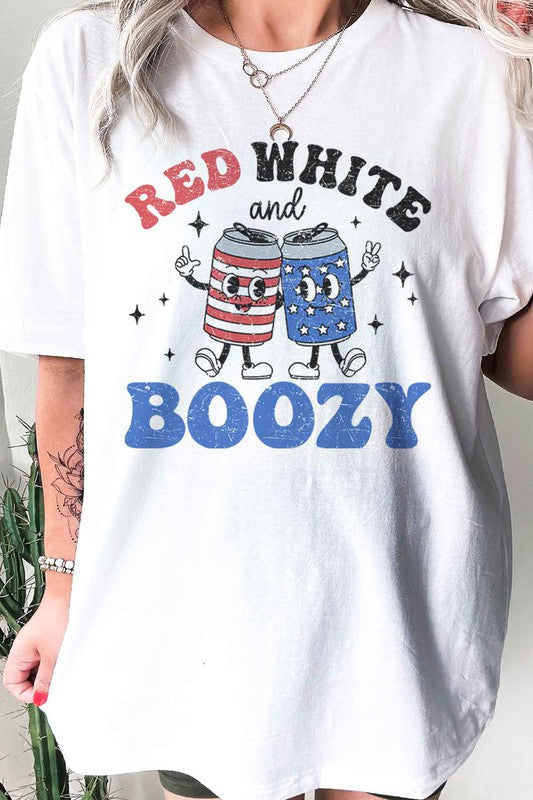 RED WHITE AND BOOZY GRAPHIC TEE / T-SHIRT