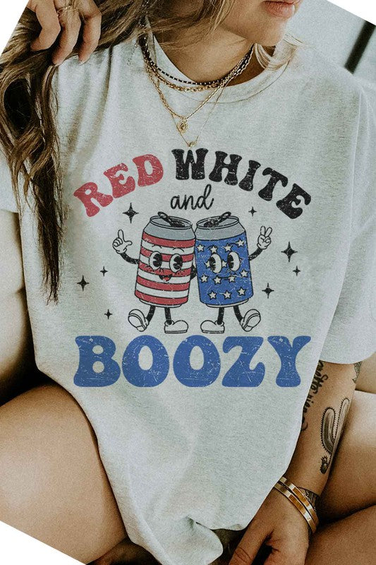 RED WHITE AND BOOZY GRAPHIC TEE / T-SHIRT