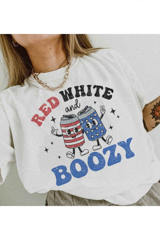 RED WHITE AND BOOZY GRAPHIC TEE / T-SHIRT