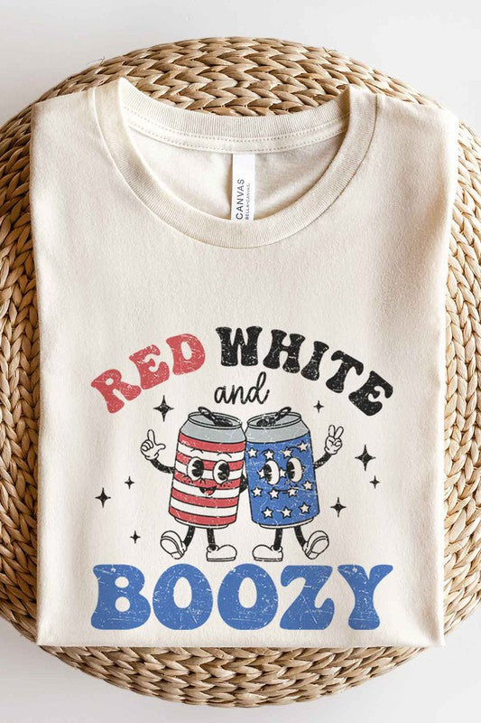 RED WHITE AND BOOZY GRAPHIC TEE / T-SHIRT