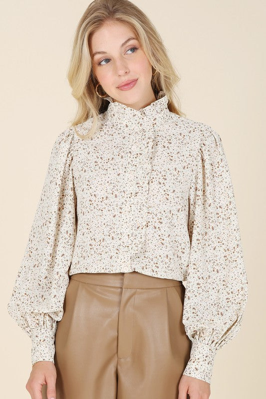 FLORAL COLLAR BLOUSE