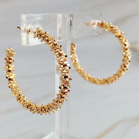 Golden Pebbles Hoop Earrings