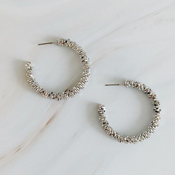 Golden Pebbles Hoop Earrings