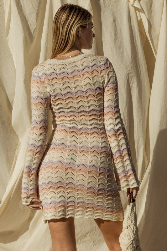 BELL SLEEVE KNIT DRESS