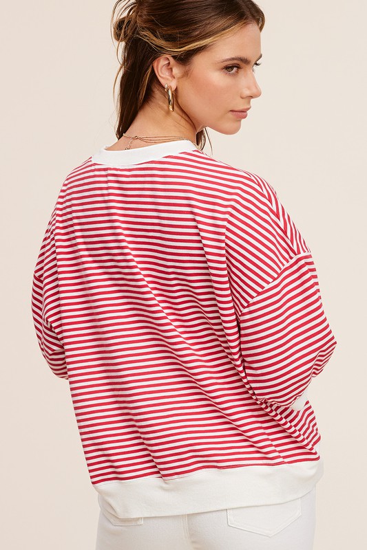 STRIPE SHORTSLEEVE CREWNECK