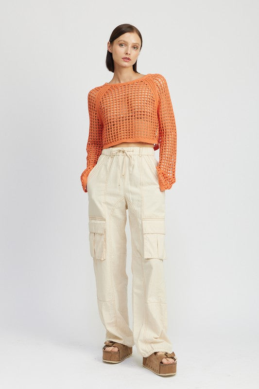 CREAM CARGO PANT