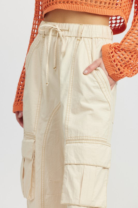 CREAM CARGO PANT