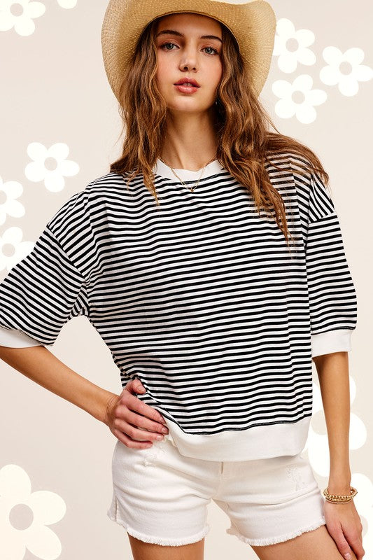 STRIPE SHORTSLEEVE CREWNECK