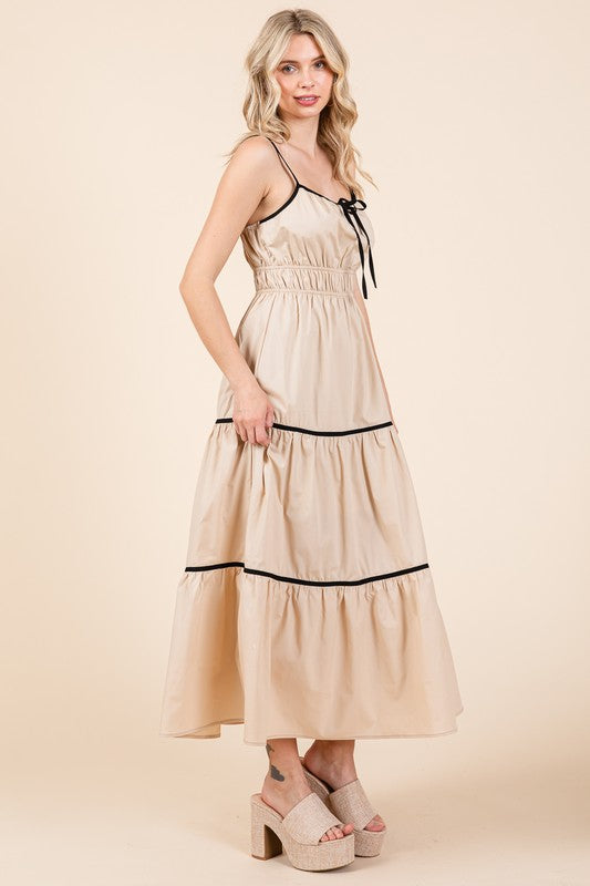 Piping Detailed Midi Sundress