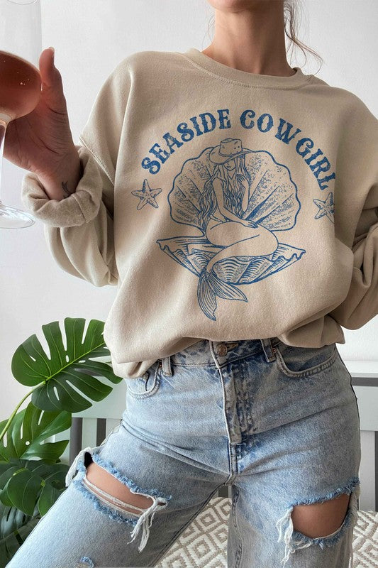 SEASIDE COWGIRL WESTERN COUNTRY GRAPHIC SWEATSHIRT