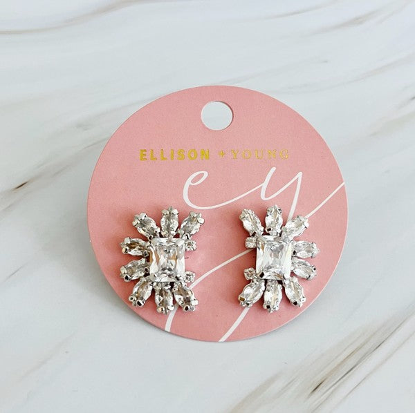 Shine Crusted Jewel Stud Earrings