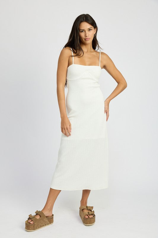 WAFLE KNIT MIDI DRESS