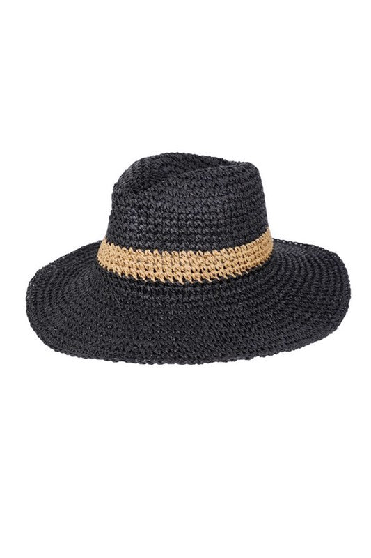 Crochet Straw Convertible Sun Hat