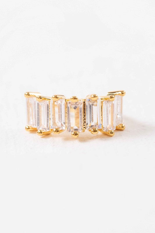 Baguette Stone Cuff Earring