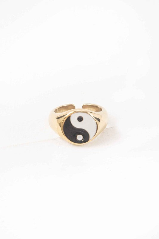 Yin and Yang Adjustable Ring