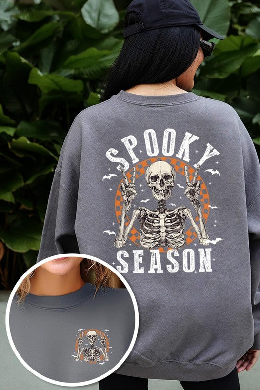 Spooky Season Skeleton Graphic Fleece Sweatshirts