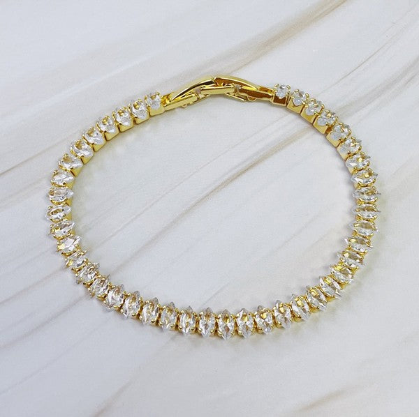 Marquise Cut Sparkle Tennis Bracelet