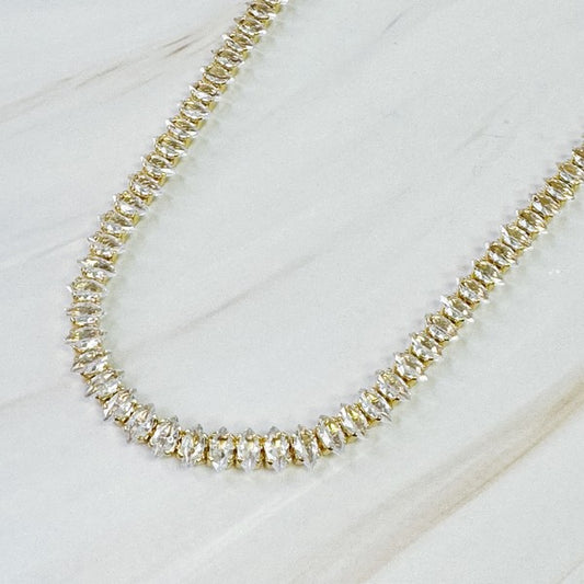 Marquise Cut Sparkle Tennis Necklace